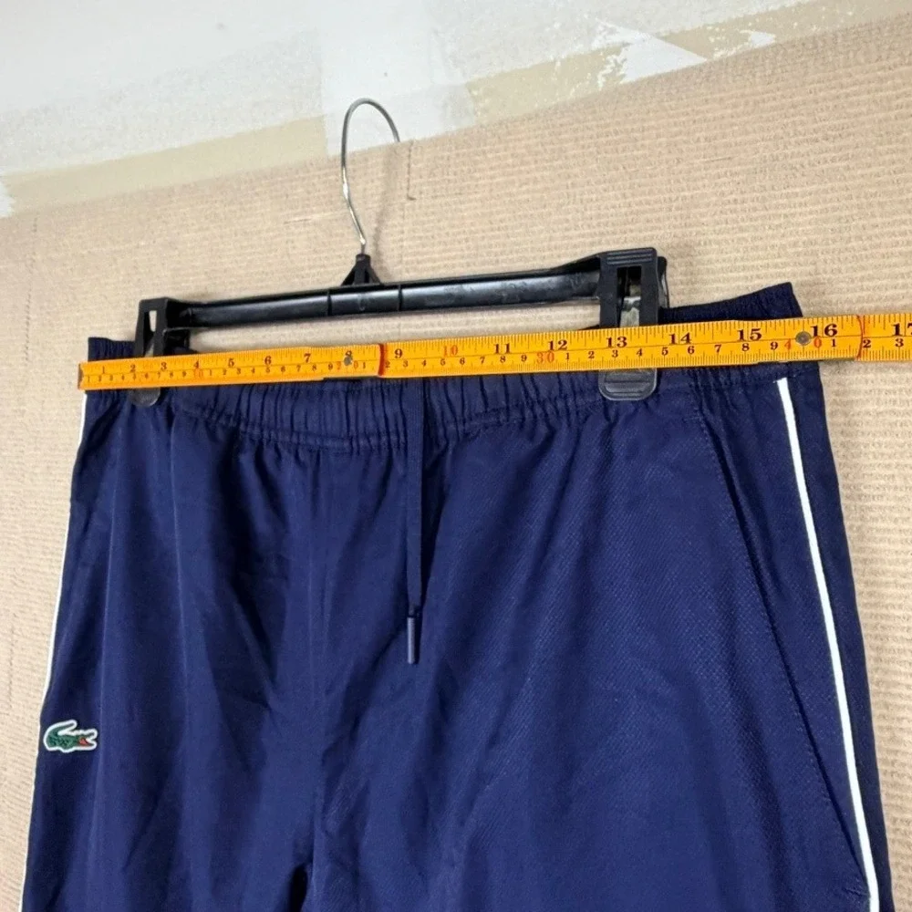 Lacoste Sport Navy Blue Track Pants White Piping Zip Ankle Joggers US M FR 4